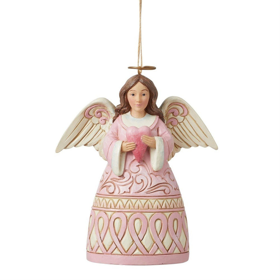 Jim Shore Heartwood Creek: The Rose Angel with Heart Hanging Ornament sparkle-castle