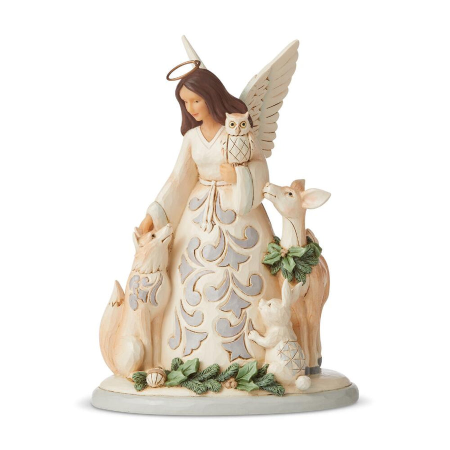 Jim Shore Heartwood Creek: White Woodland Angel Friends Figurine sparkle-castle