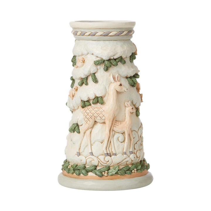 Jim Shore Heartwood Creek: White Woodland Deer Candleholder sparkle-castle