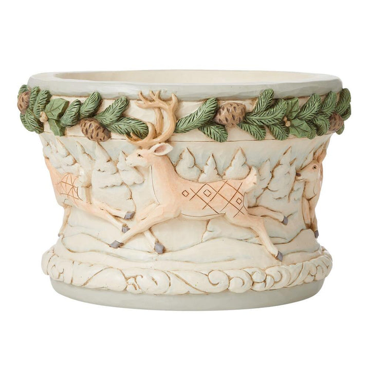 Jim Shore Heartwood Creek: White Woodland Deer Decorative Bowl sparkle-castle
