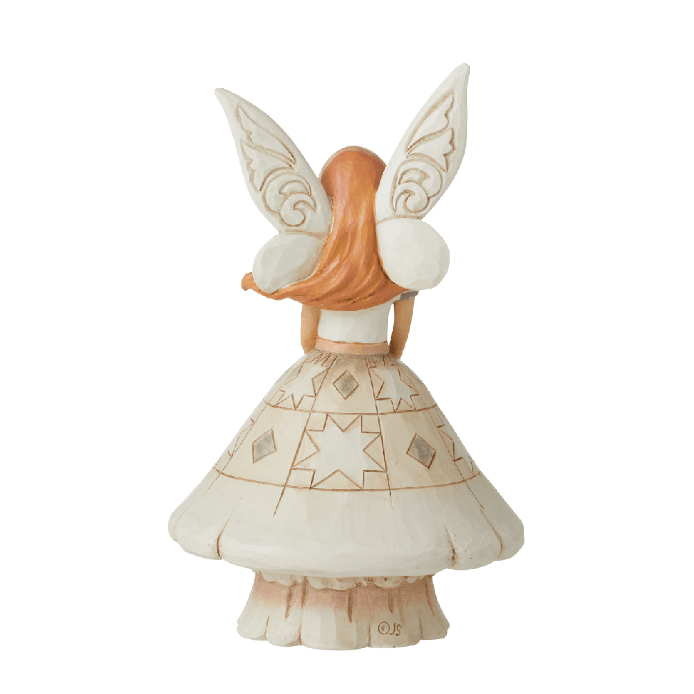 Jim Shore Heartwood Creek: White Woodland Fairy Mushroom Skirt Figurine sparkle-castle