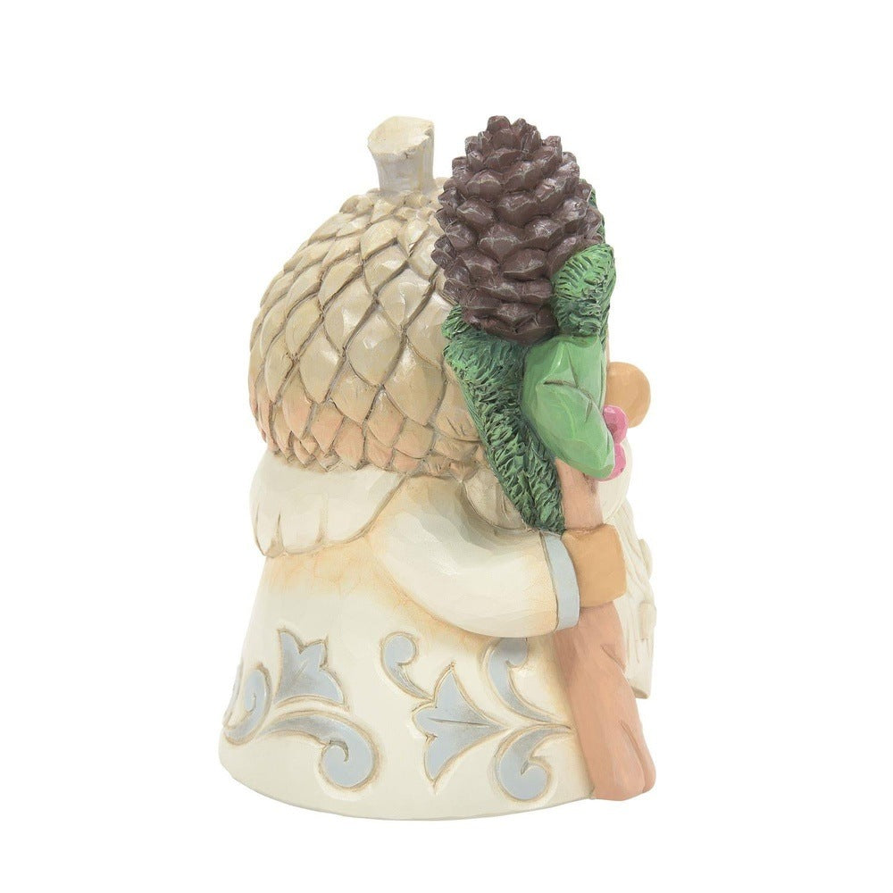 Jim Shore Heartwood Creek: White Woodland Gnome with Acorn Hat Figurine sparkle-castle