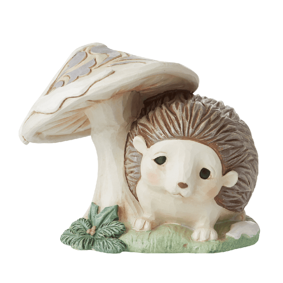 Jim Shore Heartwood Creek: White Woodland Hedgehog Mushroom Figurine sparkle-castle