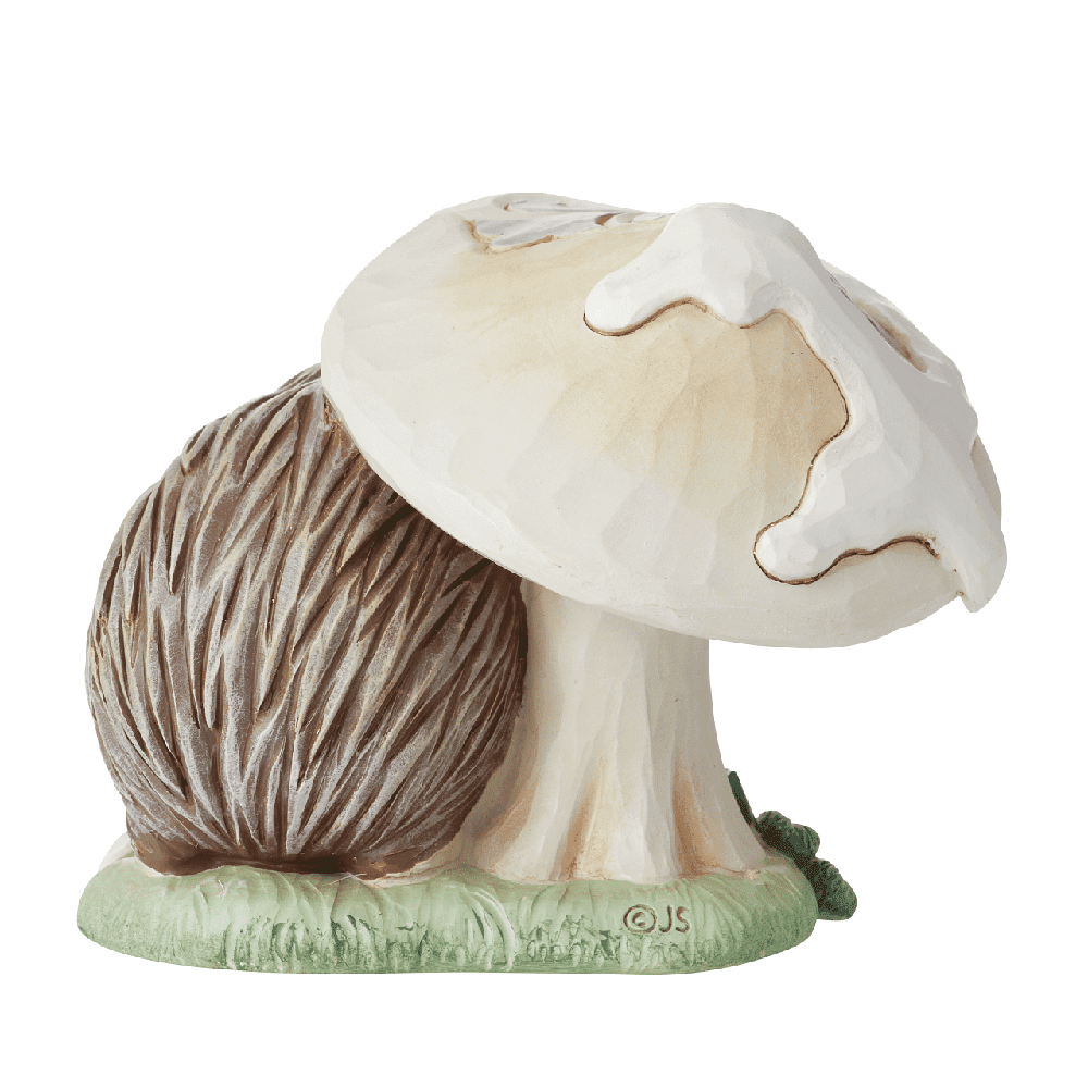 Jim Shore Heartwood Creek: White Woodland Hedgehog Mushroom Figurine sparkle-castle