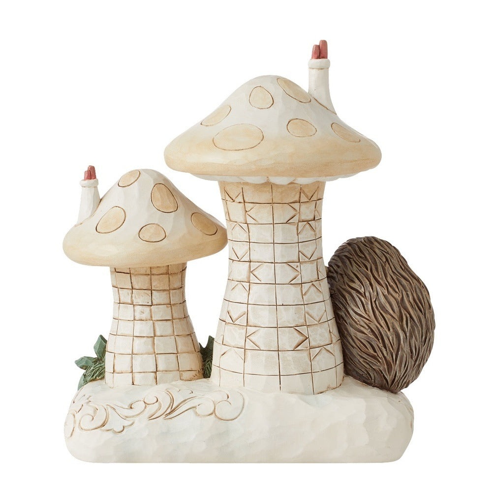 Jim Shore Heartwood Creek: White Woodland Mushroom House Figurine sparkle-castle