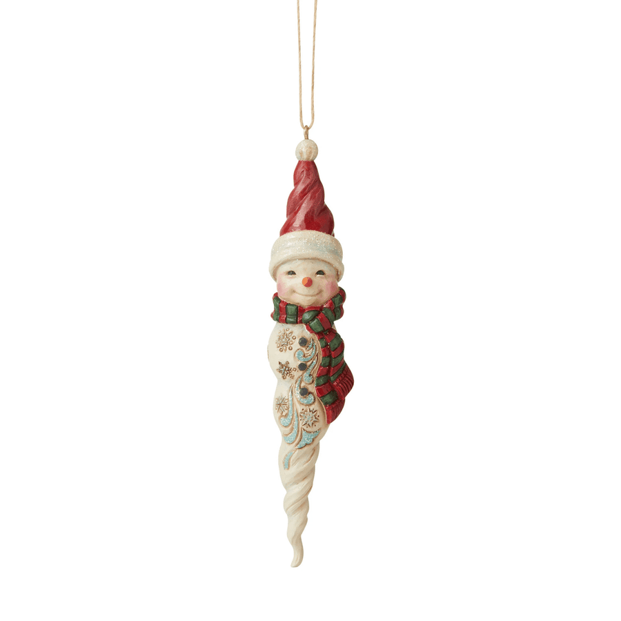 Jim Shore Heartwood Creek: Winter Wonderland Snowman Icicle Hanging Ornament sparkle-castle