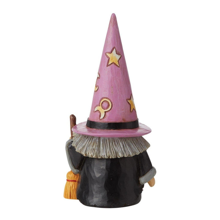 Jim Shore Heartwood Creek: Witch Gnome Holding Broom Figurine sparkle-castle