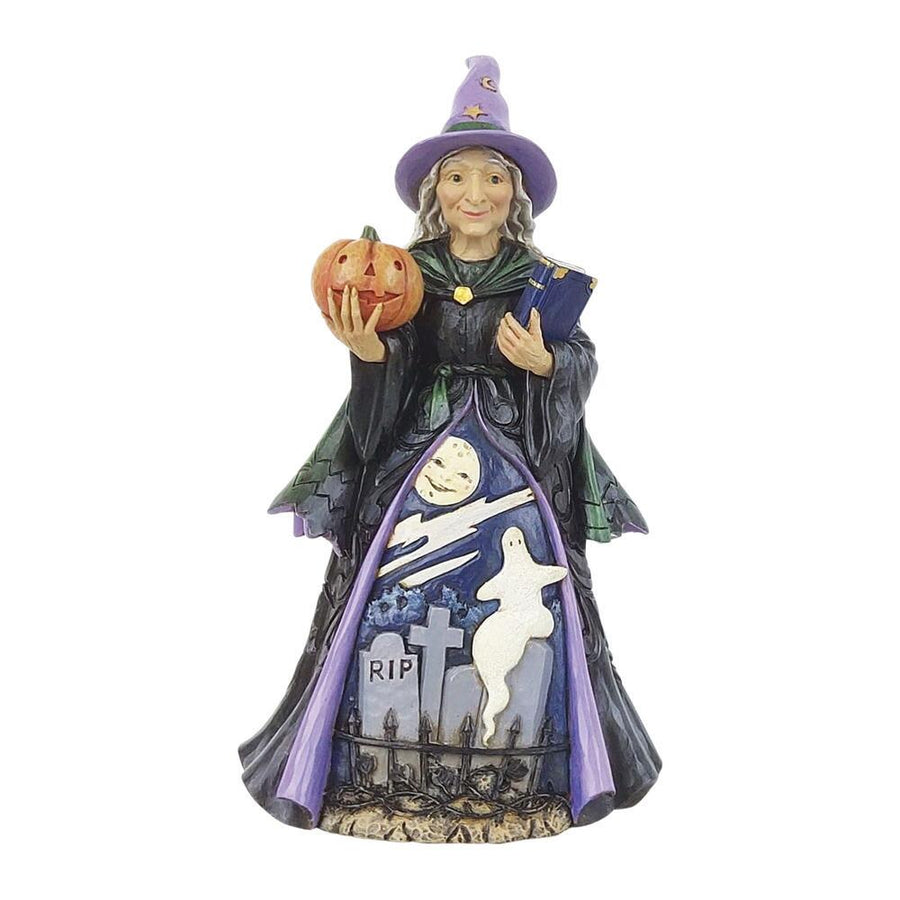 Jim Shore Heartwood Creek: Witch Pumpkin Scene Figurine sparkle-castle