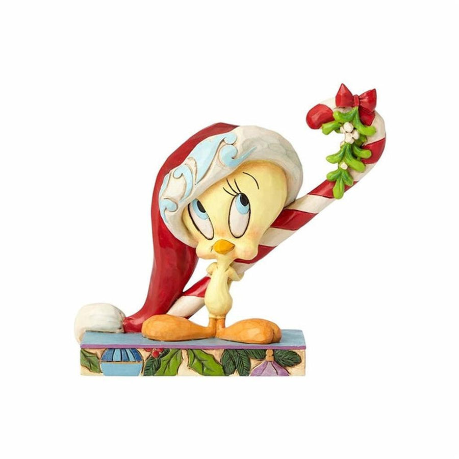 Jim Shore Looney Tunes: Tweety Bird Holding Candy Cane Figurine sparkle-castle