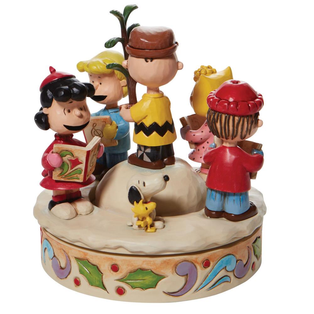 Jim Shore Peanuts: Charlie Brown Friends around Christmas Tree Figurine sparkle-castle