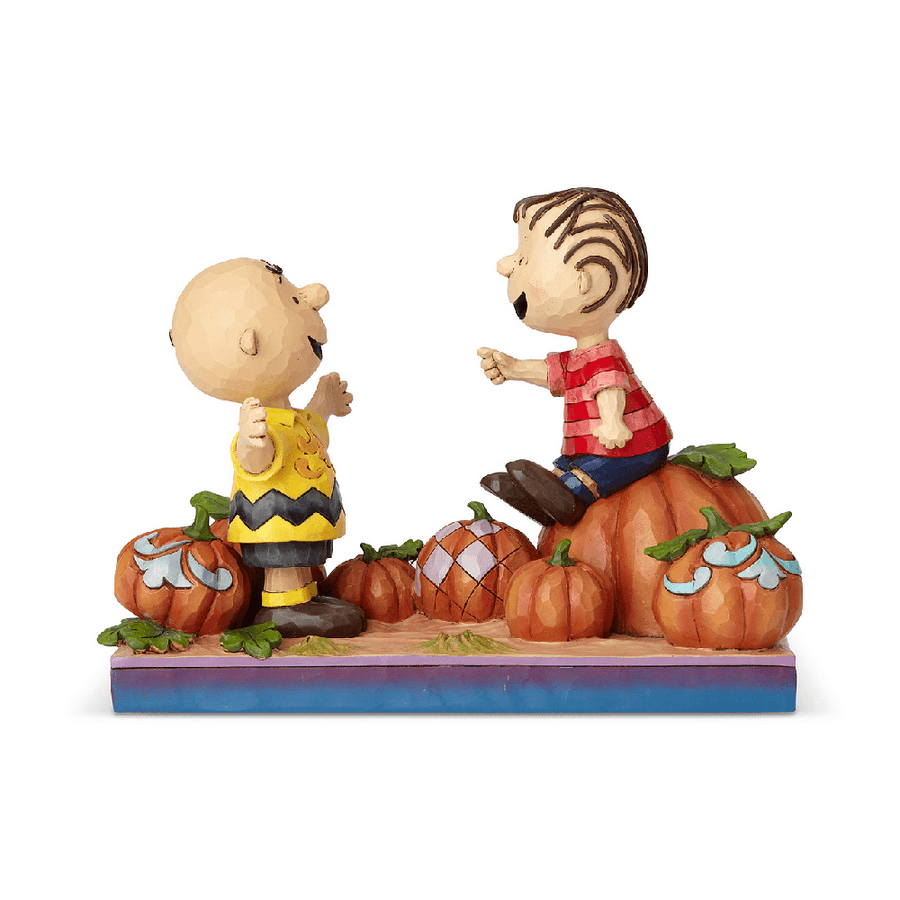 Jim Shore Peanuts: Charlie Brown and Linus In Pumpkin Patch Figurine sparkle-castle