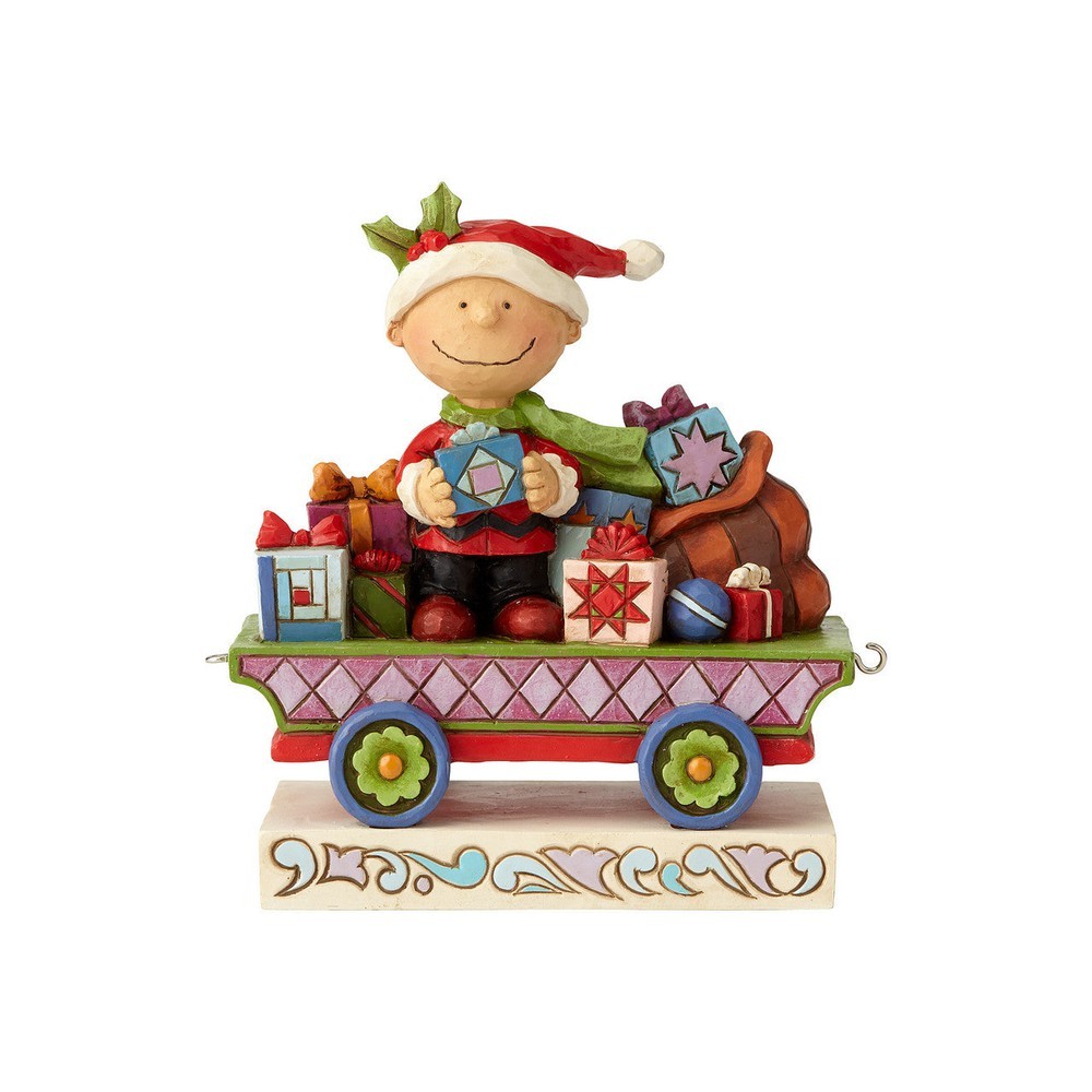 Jim Shore Peanuts: Charlie Brown Christmas Train Car Figurine sparkle-castle