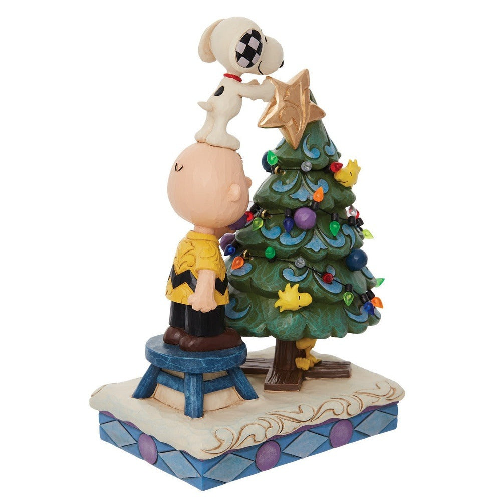 Jim Shore Peanuts: Charlie Brown & Snoopy Decorating the Tree Figurine –  Sparkle Castle