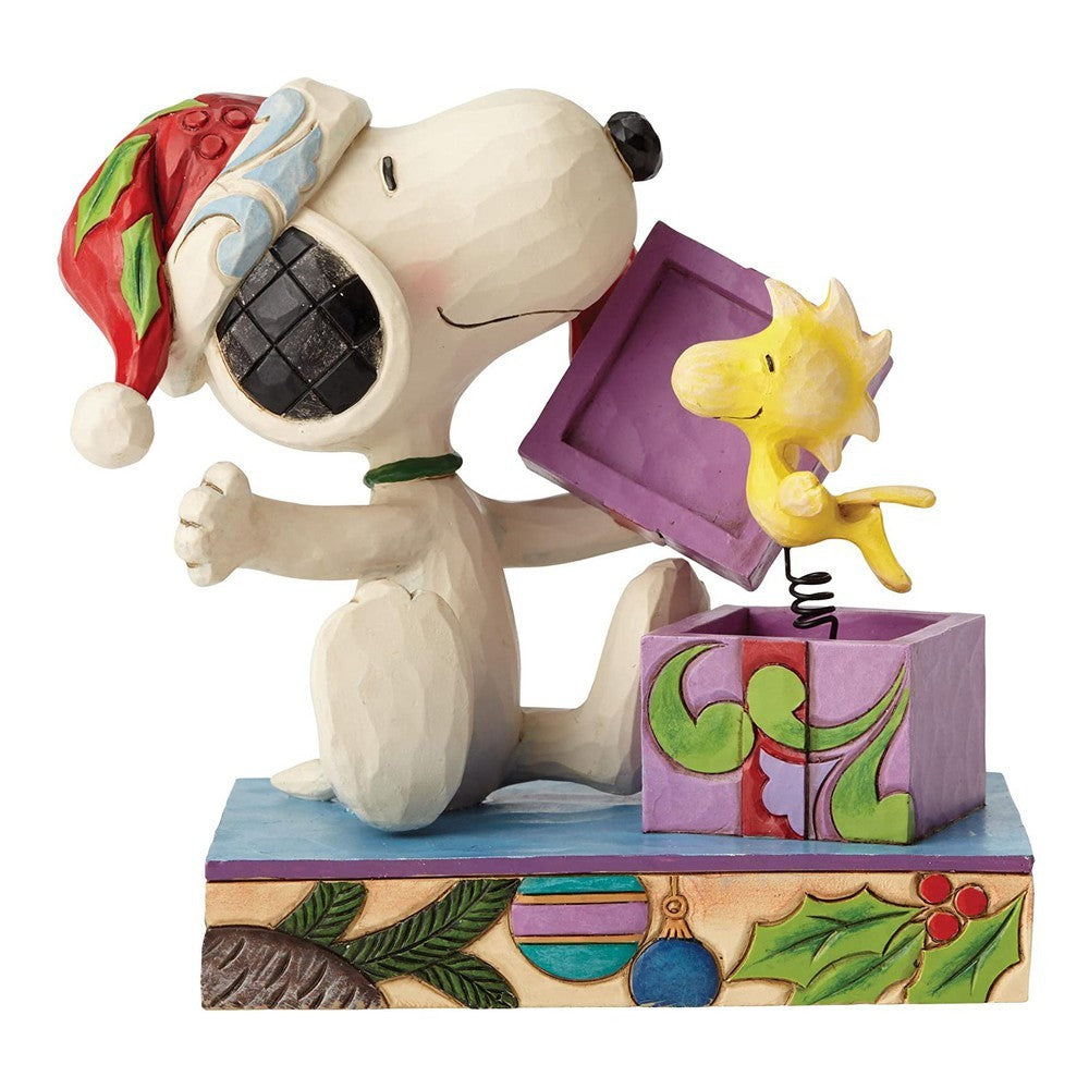 Jim Shore Peanuts: Christmas Snoopy Woodstock Figurine sparkle-castle