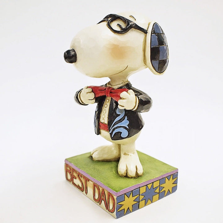 Jim Shore Peanuts: Father's Day Snoopy Tie Figurine sparkle-castle
