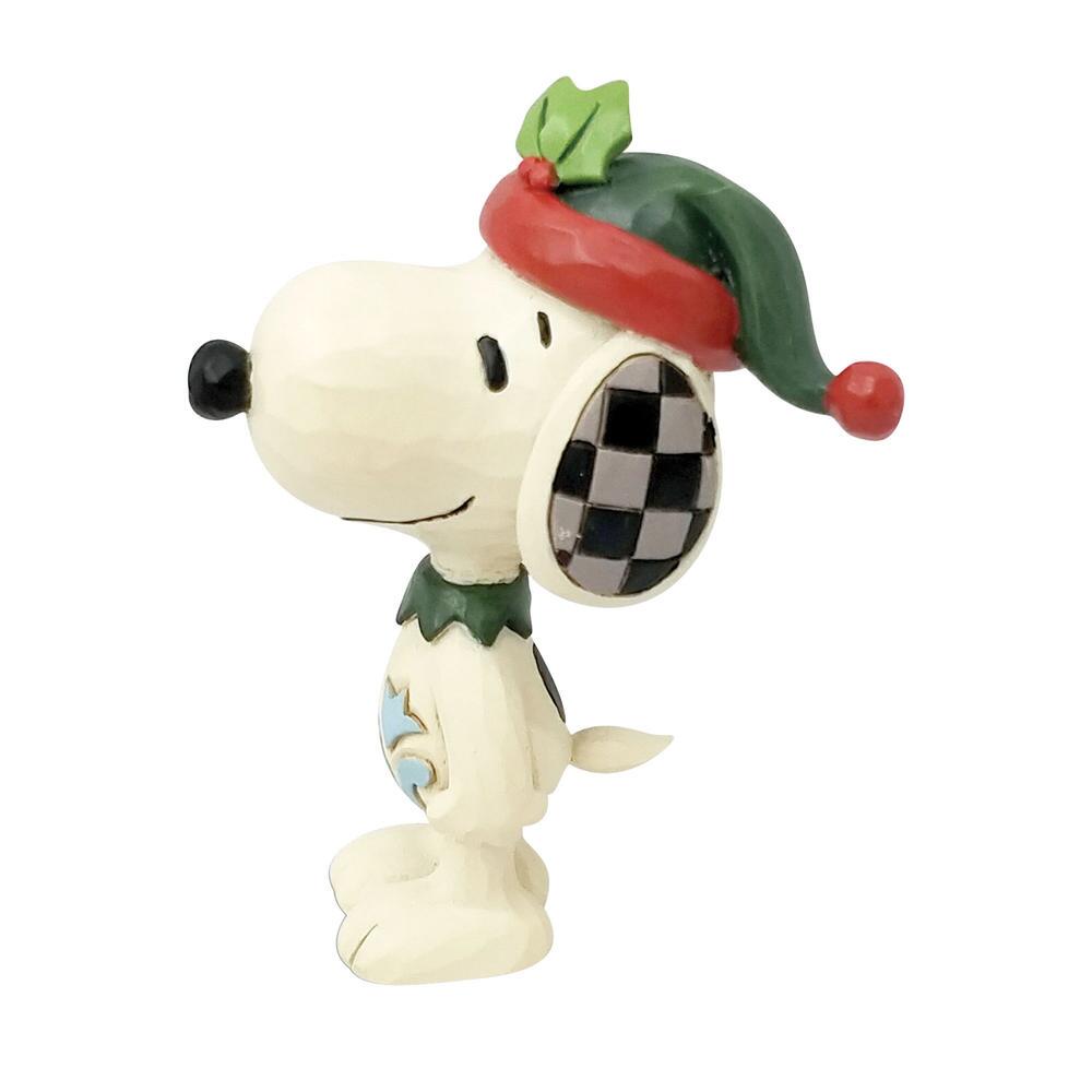 Jim Shore Peanuts: Mini Snoopy Elf Figurine sparkle-castle