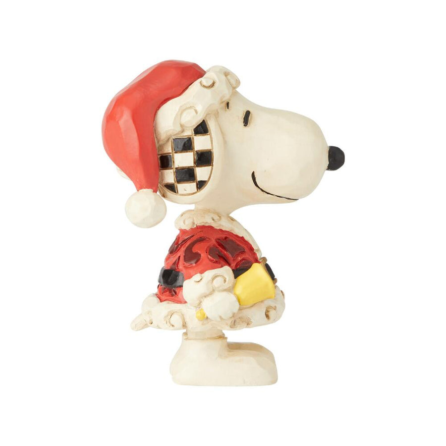 Jim Shore Peanuts: Mini Snoopy Santa Figurine sparkle-castle