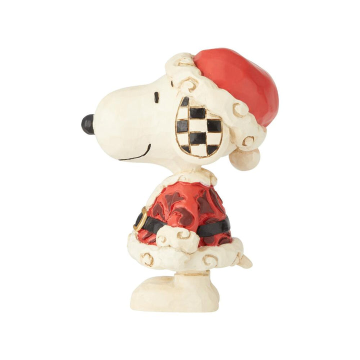 Jim Shore Peanuts: Mini Snoopy Santa Figurine sparkle-castle