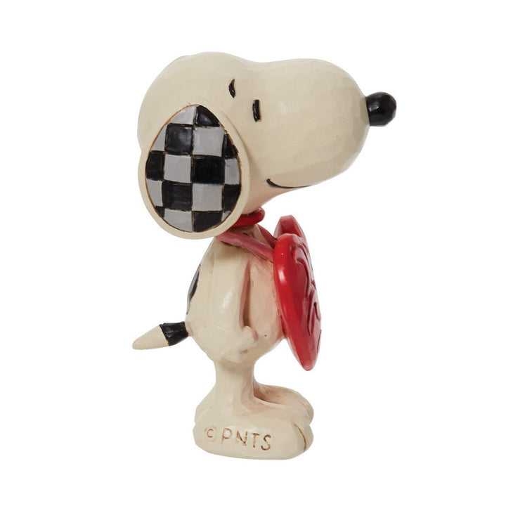 Jim Shore Peanuts: Mini Snoopy Wearing Heart Sign Figurine sparkle-castle