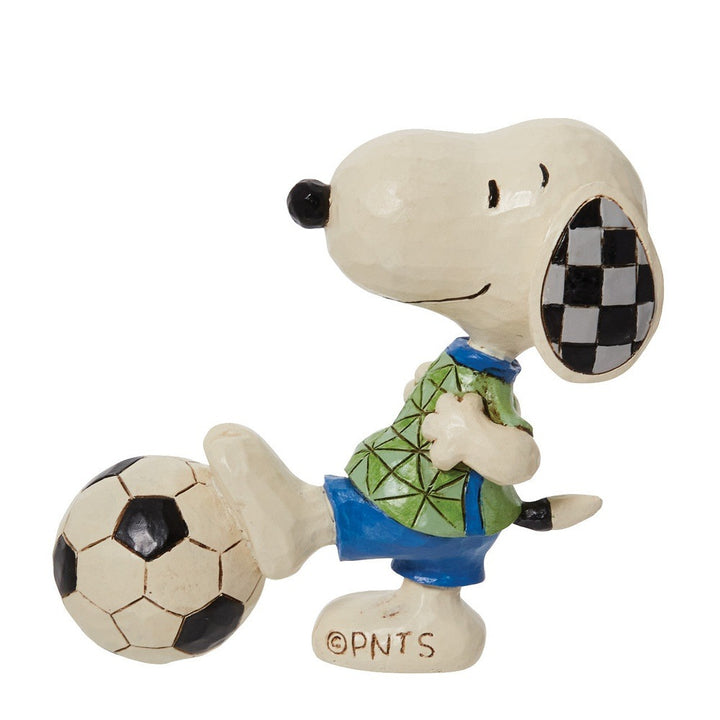 Jim Shore Peanuts: Mini Soccer Snoopy Figurine sparkle-castle