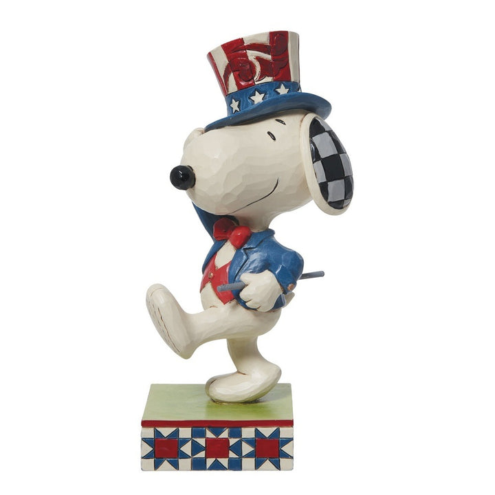 Jim Shore Peanuts: Patriotic Snoopy Marching Figurine sparkle-castle