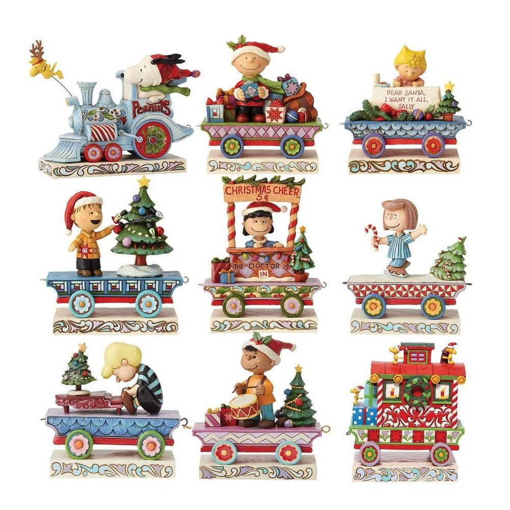 Jim Shore Peanuts: Peanuts Train Figurines, Set of 9 sparkle-castle