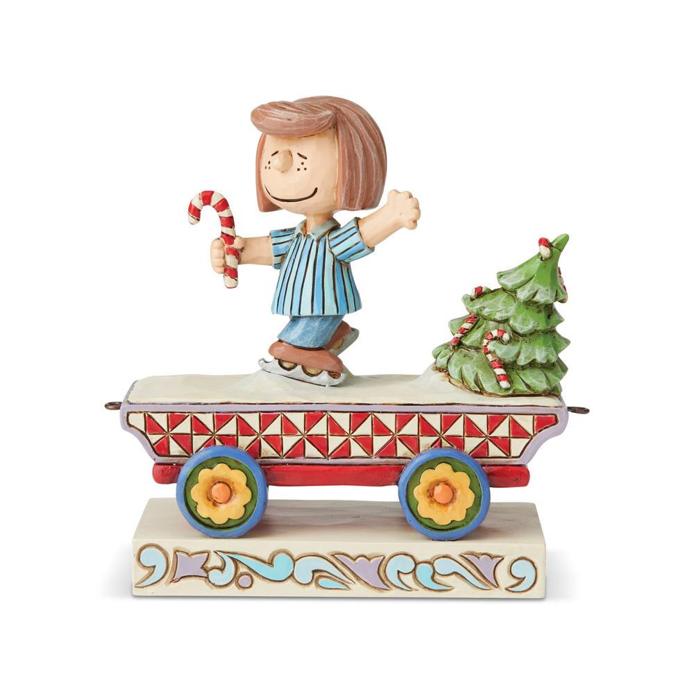 Jim Shore Peanuts: Peppermint Patty Christmas Train Car Figurine sparkle-castle