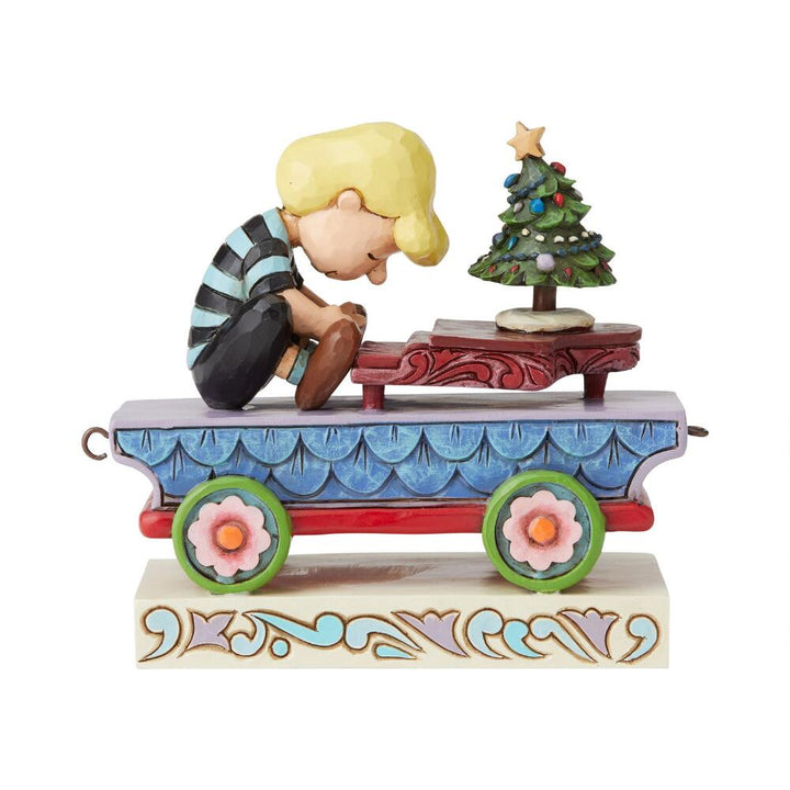 Jim Shore Peanuts: Schroeder Christmas Train Car Figurine sparkle-castle