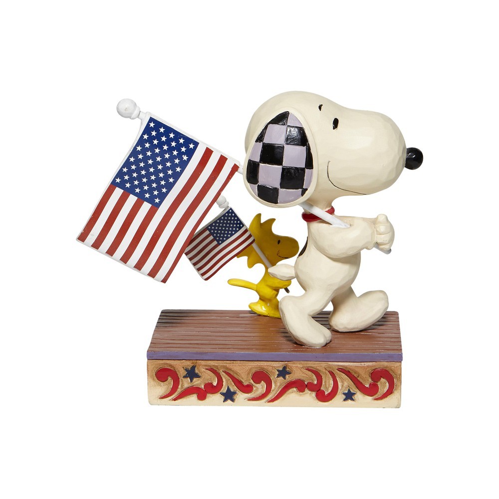 Jim Shore Peanuts: Snoopy Woodstock Flags Figurine sparkle-castle