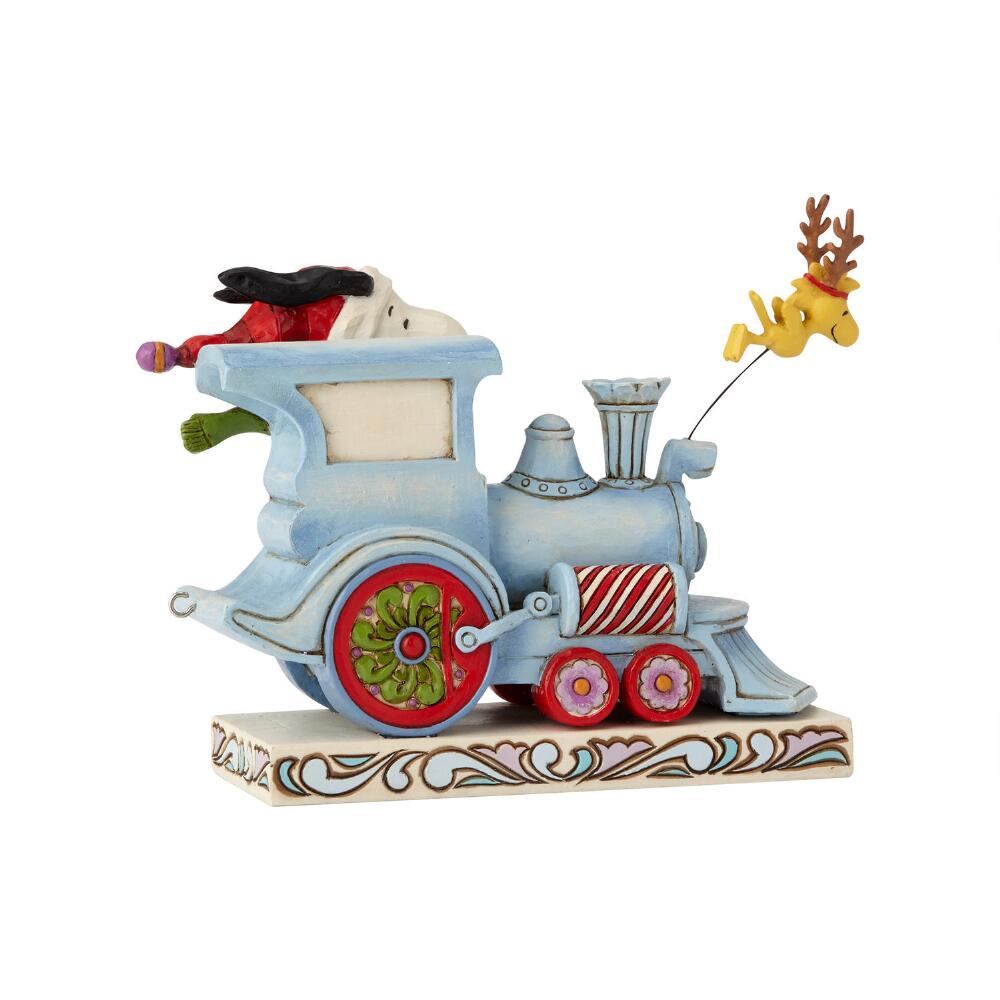 Jim Shore Peanuts: Snoopy Christmas Train Car Figurine sparkle-castle