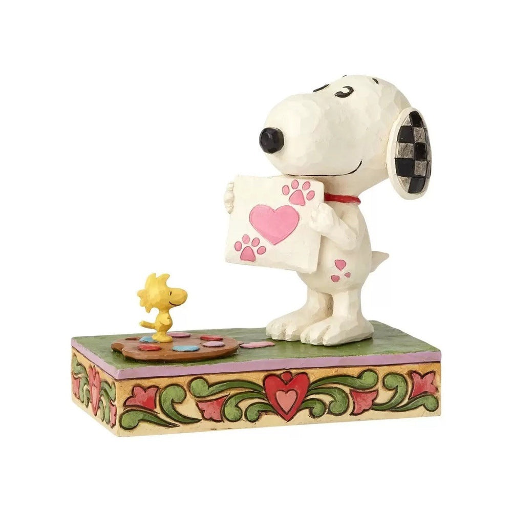 Jim Shore Peanuts: Snoopy Painting Valentine Cards Figurine sparkle-castle