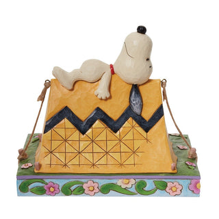 Jim Shore Peanuts: Snoopy Woodstock Camping Figurine sparkle-castle