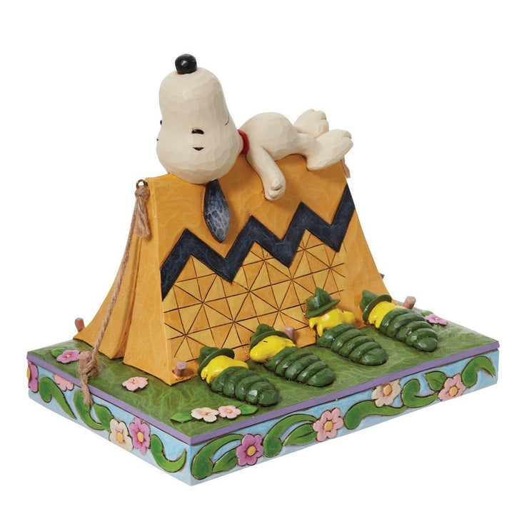 Jim Shore Peanuts: Snoopy Woodstock Camping Figurine sparkle-castle