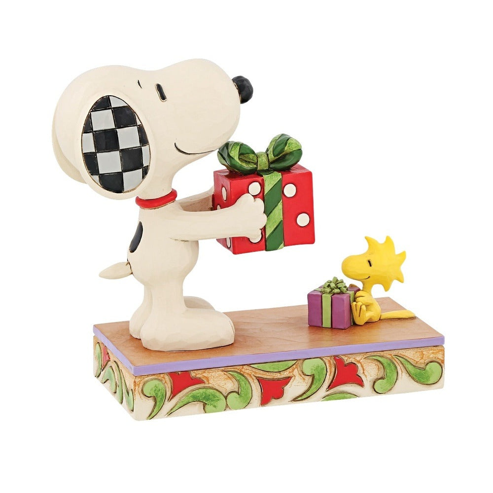 Jim Shore Peanuts: Snoopy & Woodstock With Gifts Figurine sparkle-castle