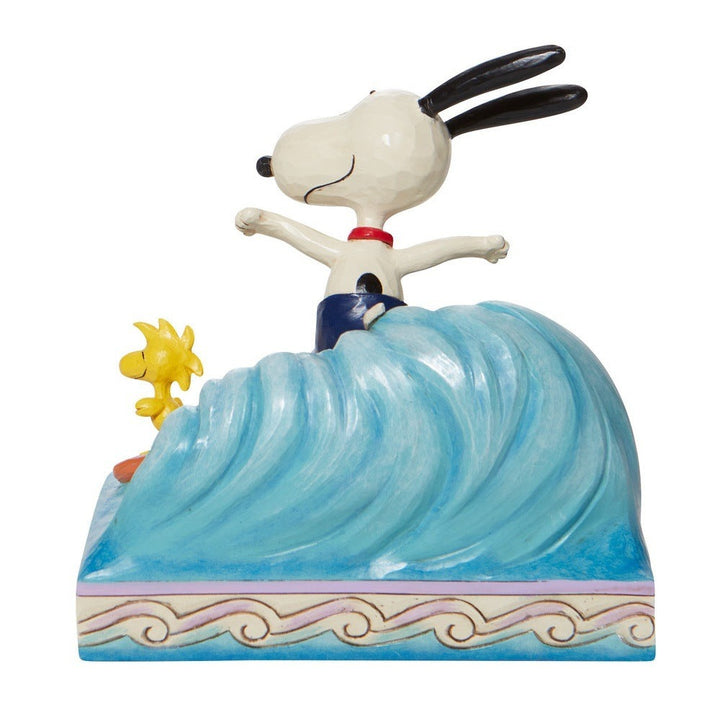 Jim Shore Peanuts: Snoopy Woodstock Surfing Figurine sparkle-castle