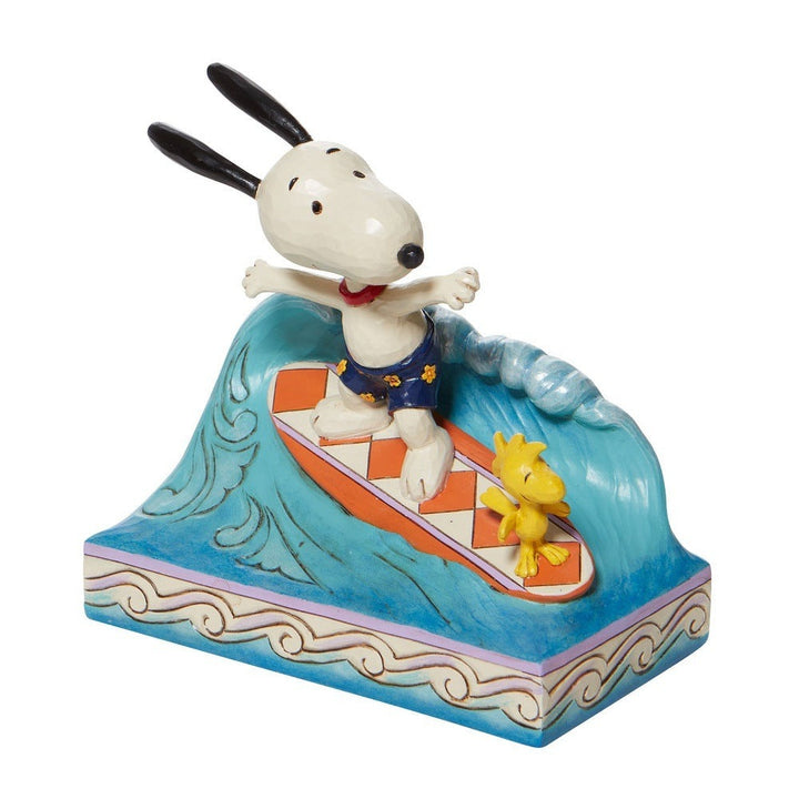 Jim Shore Peanuts: Snoopy Woodstock Surfing Figurine sparkle-castle