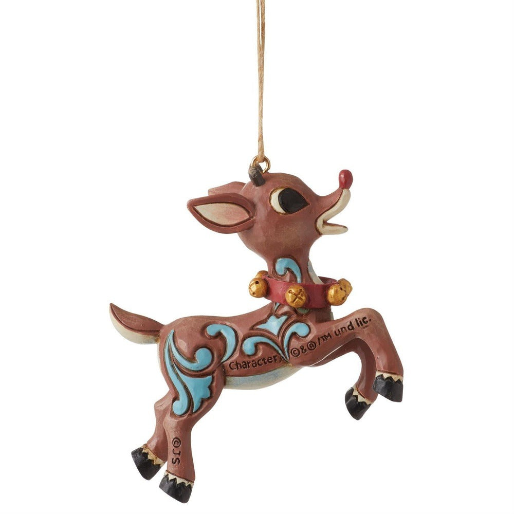 Jim Shore Rudolph Traditions: Rudolph In Flight Hanging Ornament sparkle-castle