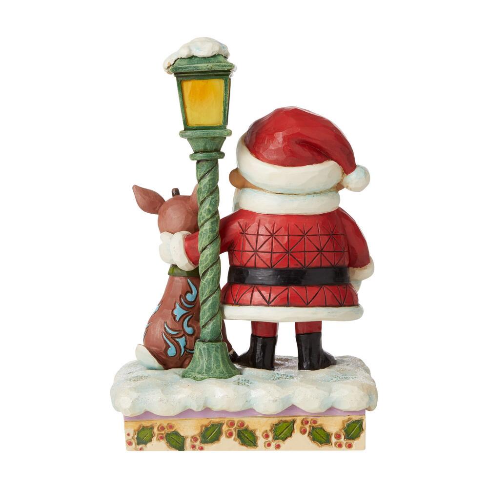 Jim Shore Rudolph Traditions: Rudolph, Santa Lamp Post Figurine sparkle-castle