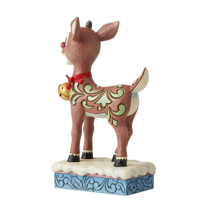 Jim Shore Rudolph Traditions: Rudolph with Large Bell Figurine sparkle-castle