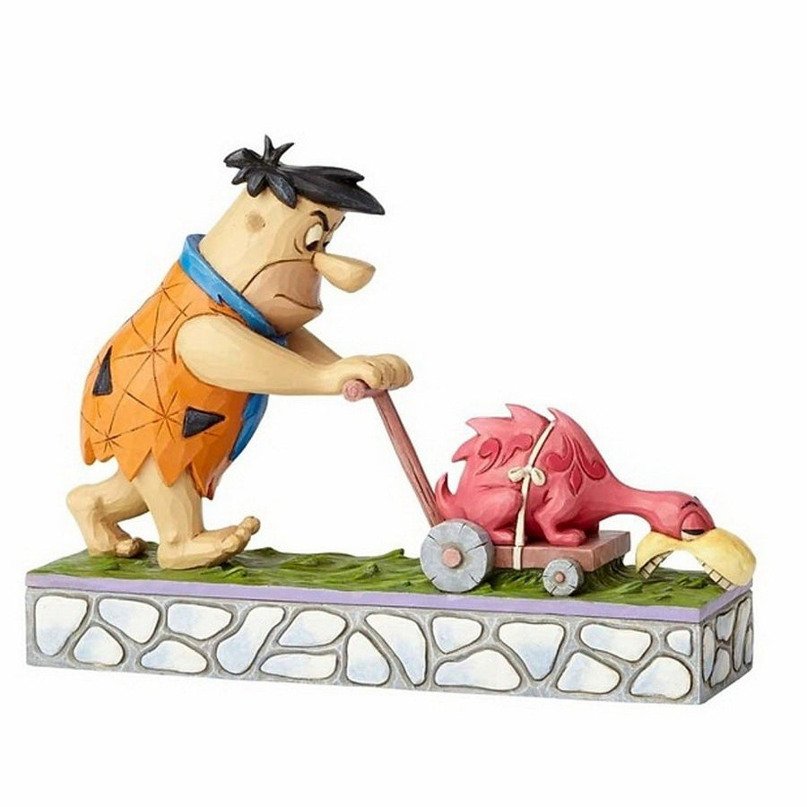Jim Shore Flintstones: Fred Flintstone Mowing Lawn Figurine sparkle-castle