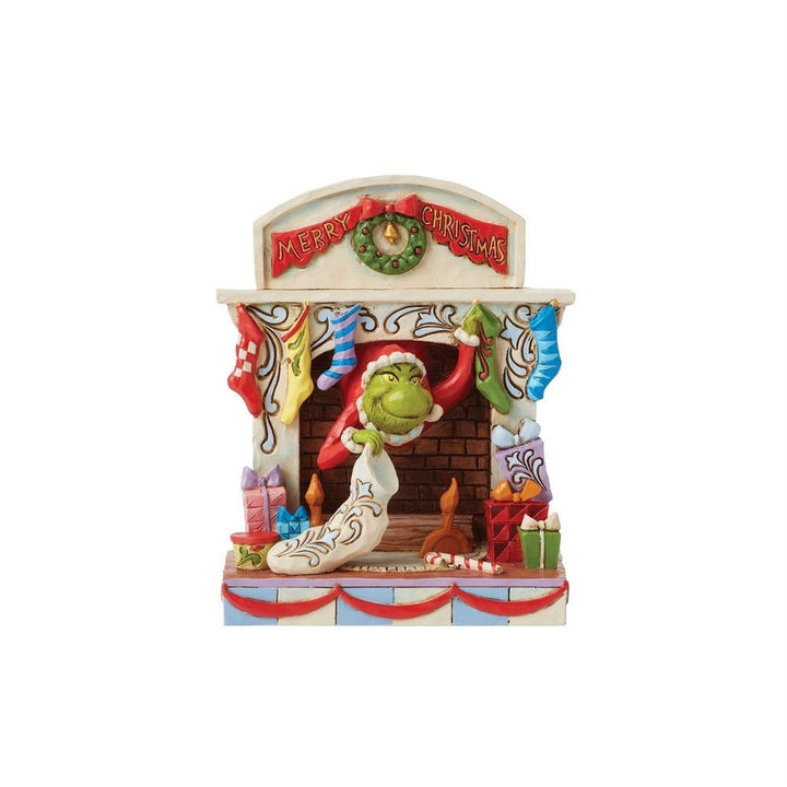 Jim Shore The Grinch: Grinch Coming Out Of Fireplace Figurine sparkle-castle