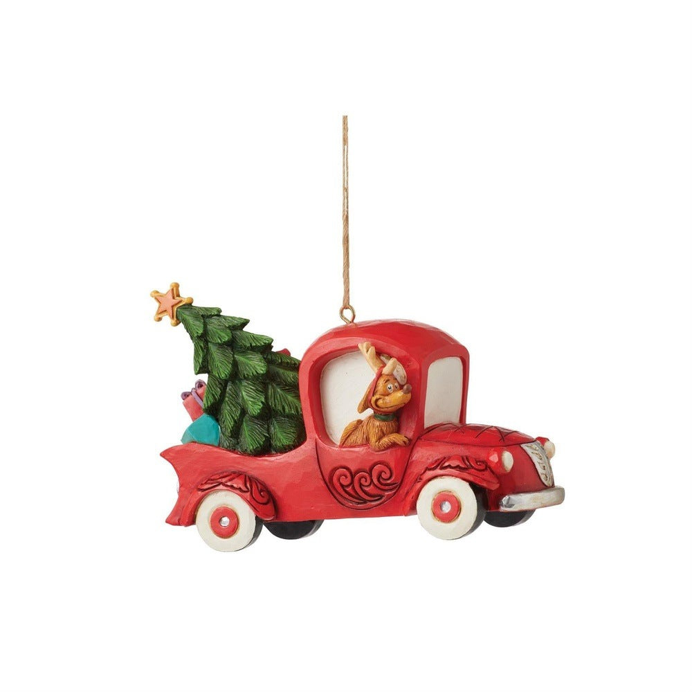 Jim Shore The Grinch: Grinch in Red Truck Hanging Ornament sparkle-castle