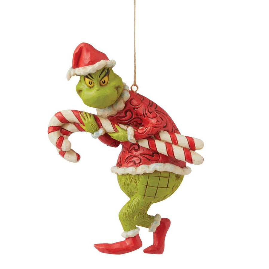 Jim Shore Grinch: Grinch Stealing Candy Canes Hanging Ornament sparkle-castle