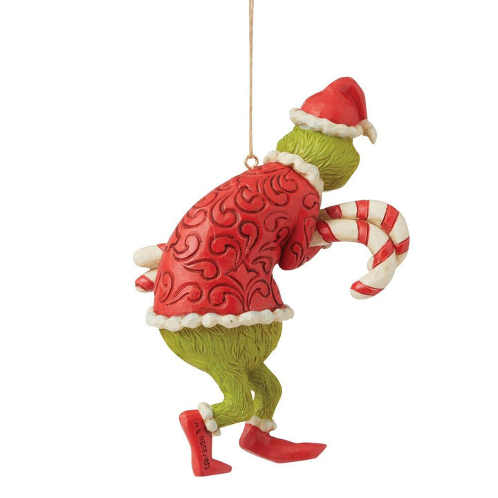 Jim Shore Grinch: Grinch Stealing Candy Canes Hanging Ornament sparkle-castle