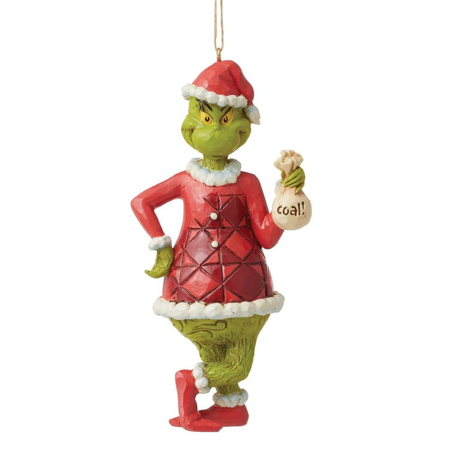 Jim Shore The Grinch: Grinch with Bag of Coal Hanging Ornament sparkle-castle