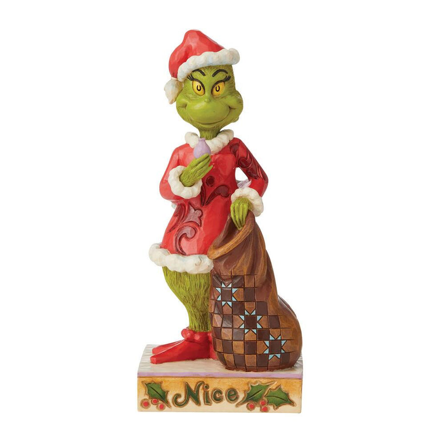 Jim Shore Grinch: Two-Sided Naughty Nice Grinch Figurine sparkle-castle
