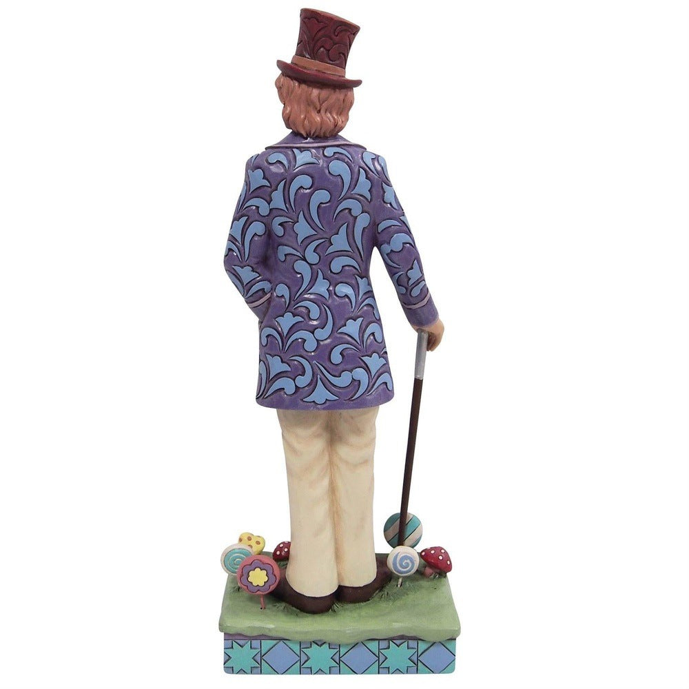 Jim Shore Willy Wonka: Willy Wonka and Cane Figurine sparkle-castle