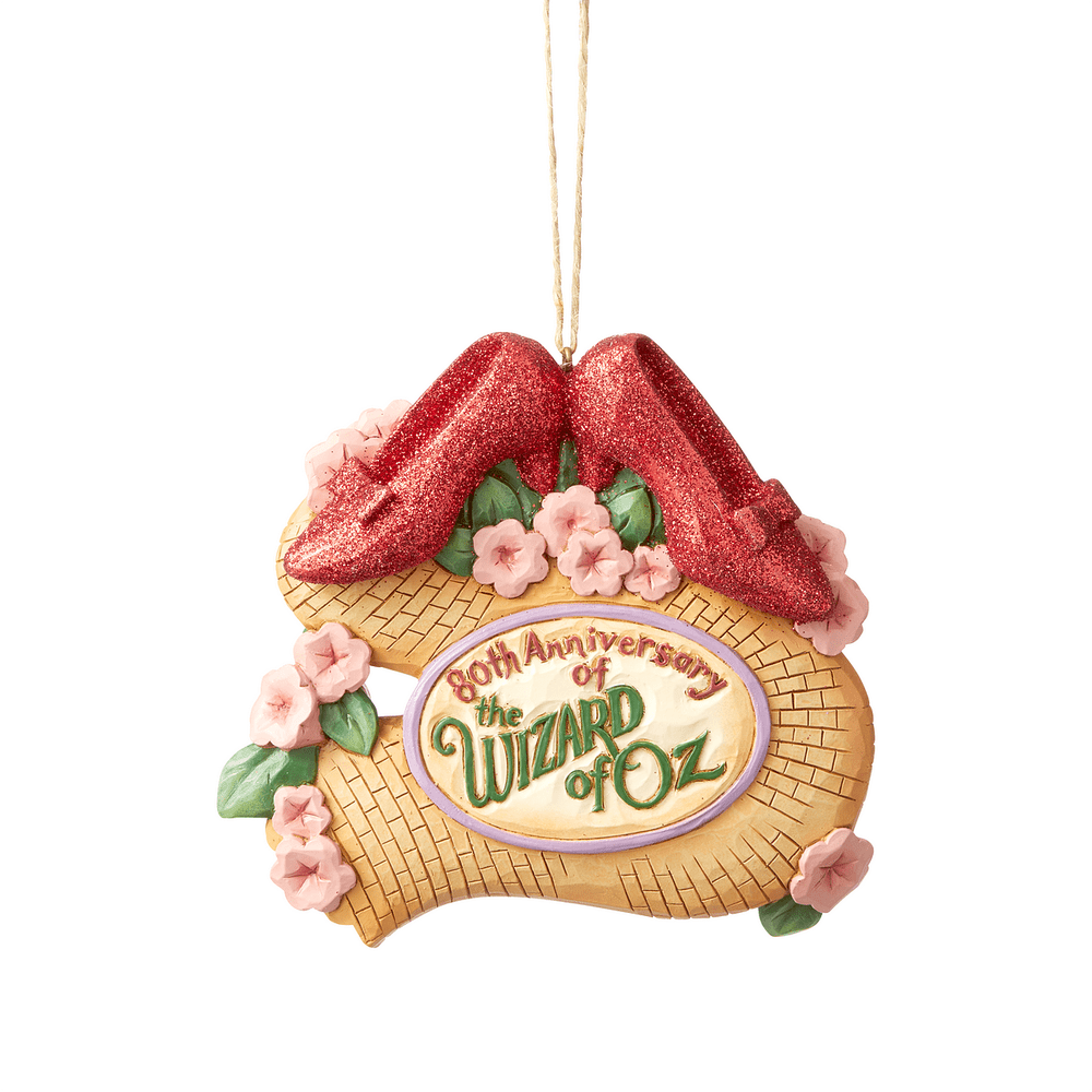 Jim Shore Wizard Oz: th Anniversary Ruby Slippers Hanging Ornament sparkle-castle