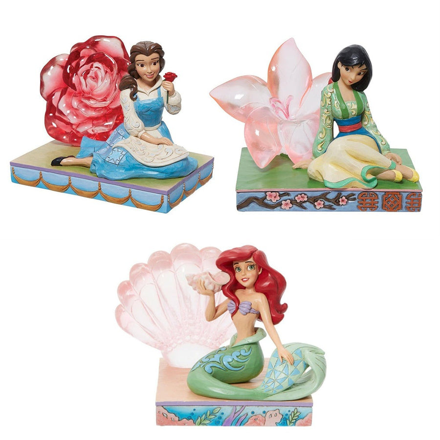 Jim Shore Disney Traditions: 2023 Princess Stories Figurine Bundle, Set of 3 sparkle-castle