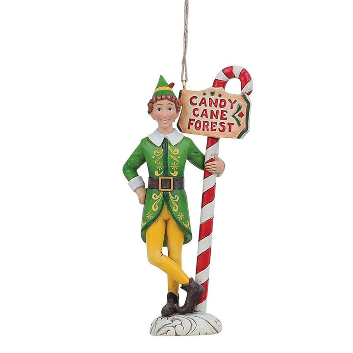 Jim Shore Elf: Buddy Elf by Candy Cane Hanging Ornament sparkle-castle